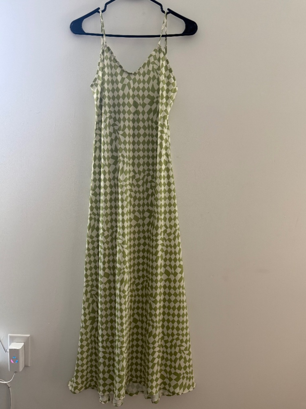 RESA Green and White Patterned Maxi Dress - Size Small